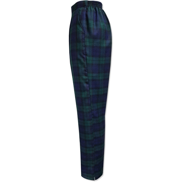 Black Watch Tartan Half Elasticated Trousers - Kirkwood of Scotland